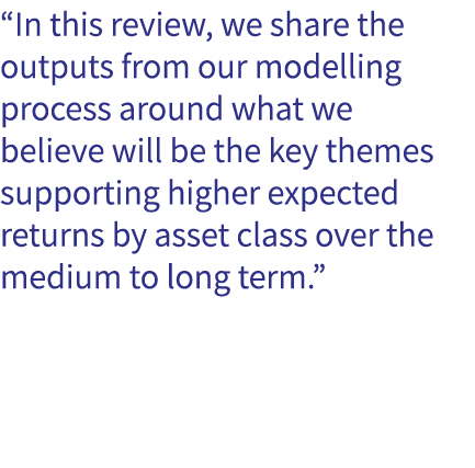 “In this review, we share the outputs from our modelling process around what we believe will be the key themes suppor...