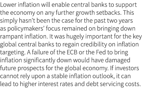 Lower inflation will enable central banks to support the economy on any further growth setbacks. This simply hasn’t b...