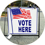 An election polling place station during a United States election.