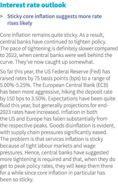 Interest rate outlook  Sticky core inflation suggests more rate rises likely Core inflation remains quite sticky. As...