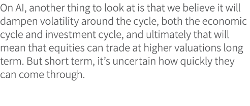 On AI, another thing to look at is that we believe it will dampen volatility around the cycle, both the economic cycl...
